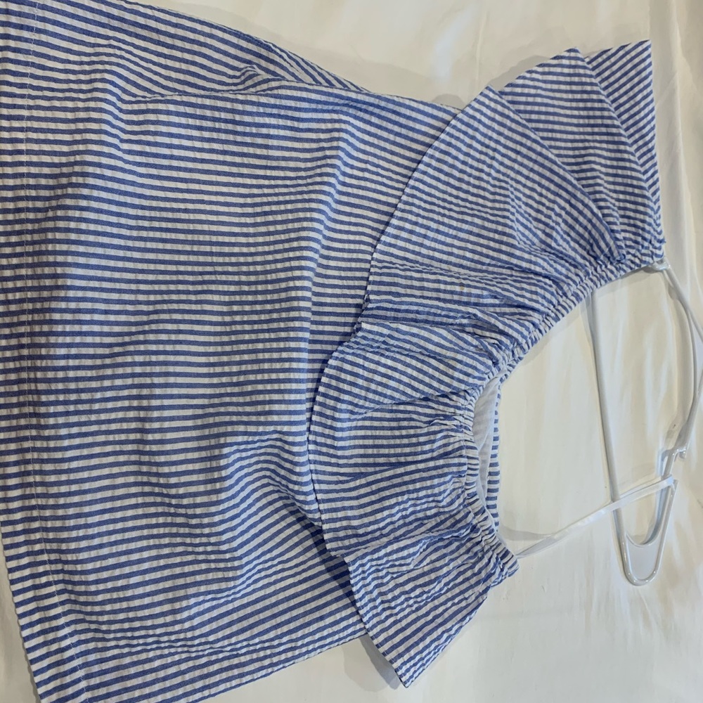Vineyard Vines seersucker one shoulder top